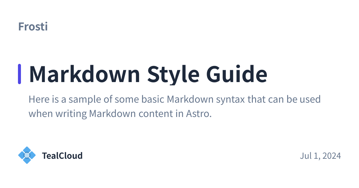 Share preview for Markdown Style Guide