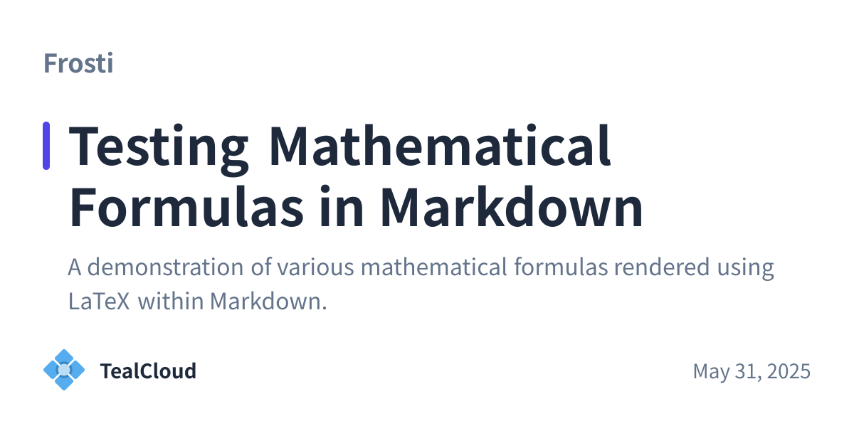 Share preview for Testing Mathematical Formulas in Markdown